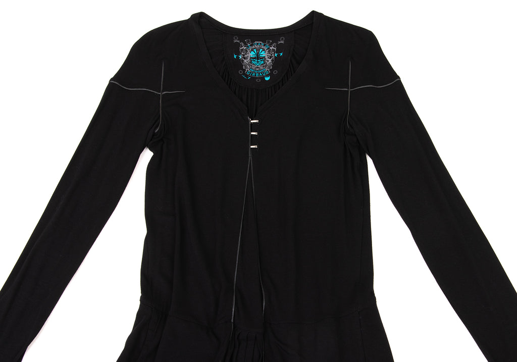 LE JEAN DE MARITHE FRANCOIS GIRBAUD PARIS. Black Stretch Switching Dress