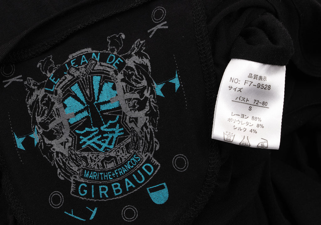 LE JEAN DE MARITHE FRANCOIS GIRBAUD PARIS. Black Stretch Switching Dress