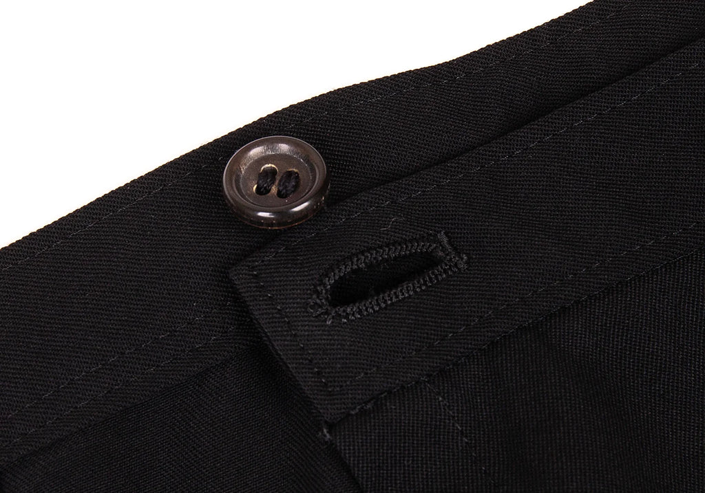 COMME des GARCONS JAPAN. TRICOT. Black Wool Gaba Pleated Wrap Skirt