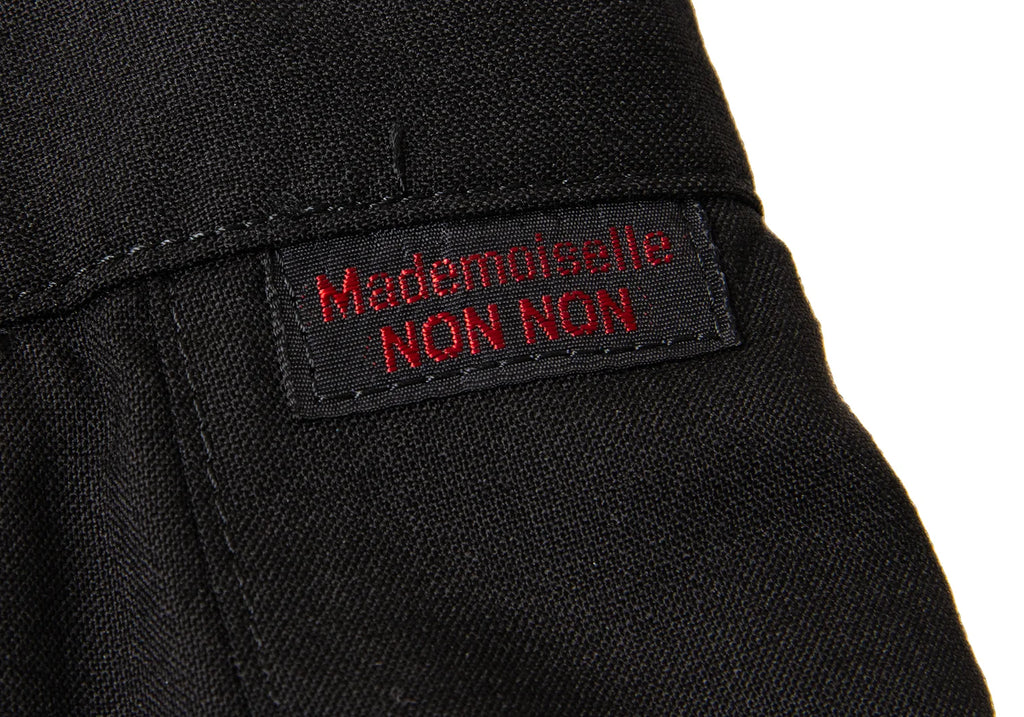 Mademoiselle NON NON Japan. Black Stretch Wool Pleated Skirt