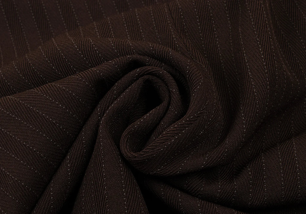 ROMEO GIGLI ITALY. Brown Striped Slit Stretch Skirt