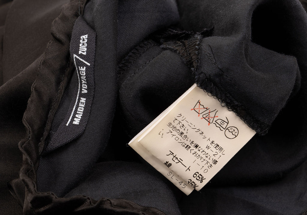 ISSEY MIYAKE JAPAN ZUCCA. MAIDEN VOYAGE Black Washed Switching Skirt