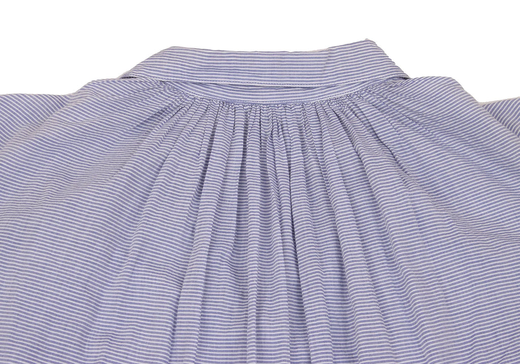 COMME des GARCONS JAPAN. TRICOT Blue, White Cotton Striped Skipper Dress