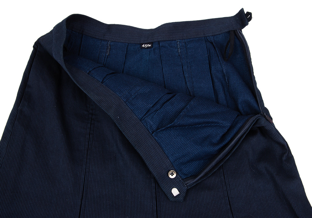 45RPM JAPAN. 45R Indigo Dyed Cotton Pleated Skirt