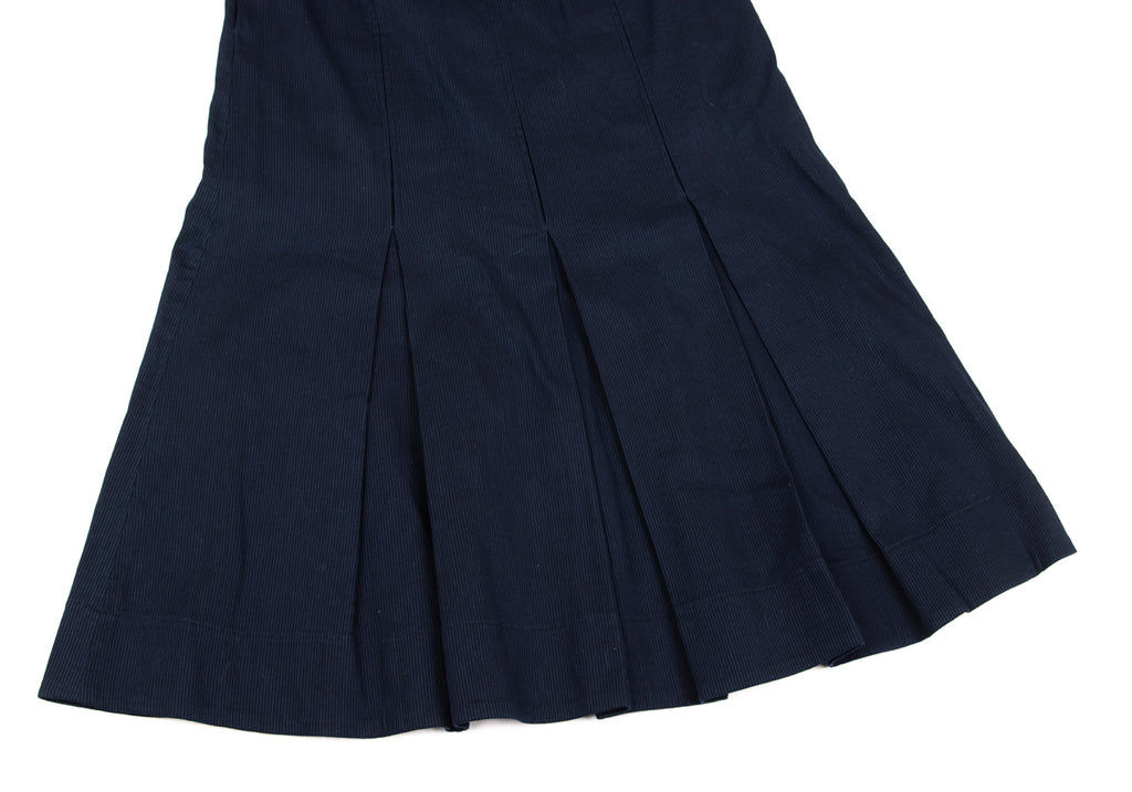 45RPM JAPAN. 45R Indigo Dyed Cotton Pleated Skirt