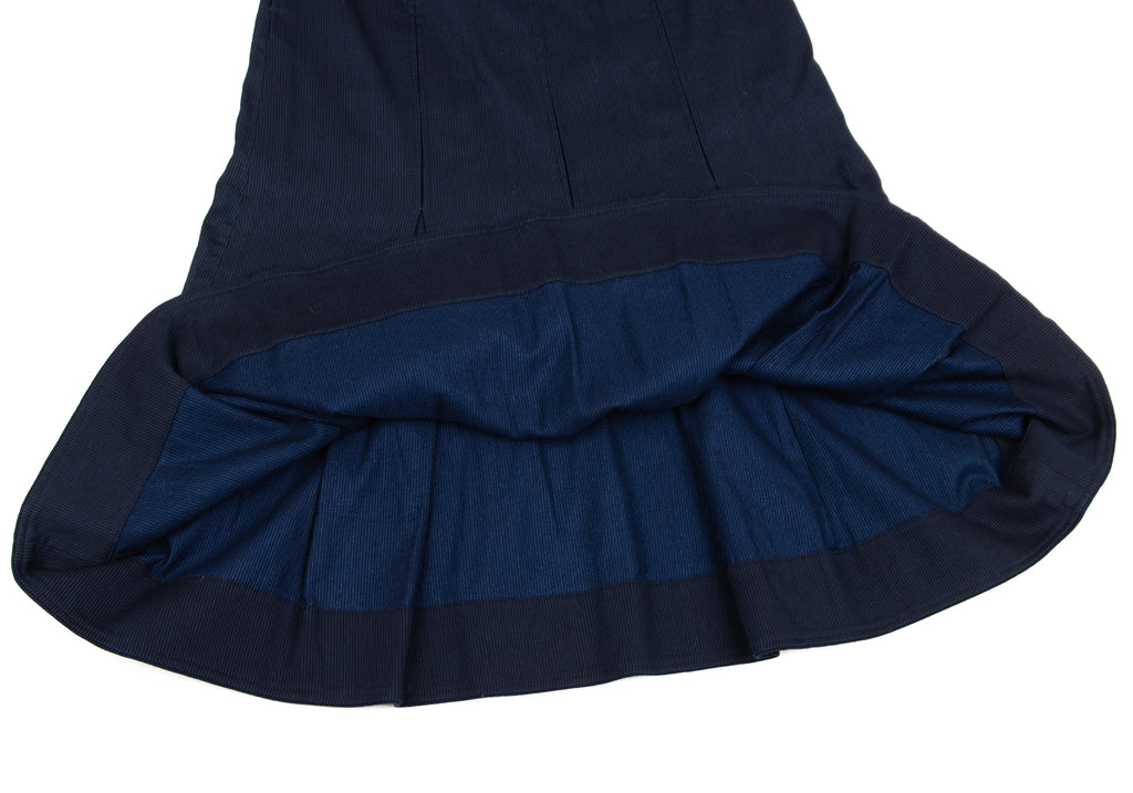 45RPM JAPAN. 45R Indigo Dyed Cotton Pleated Skirt