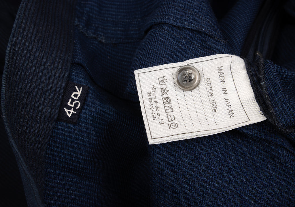 45RPM JAPAN. 45R Indigo Dyed Cotton Pleated Skirt