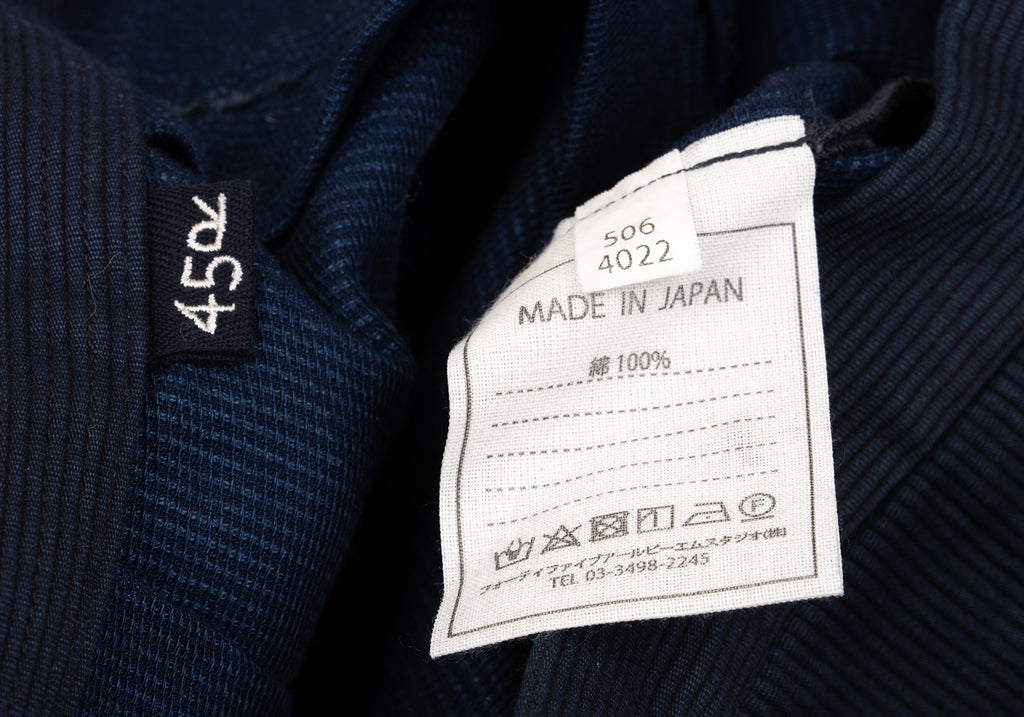 45RPM JAPAN. 45R Indigo Dyed Cotton Pleated Skirt