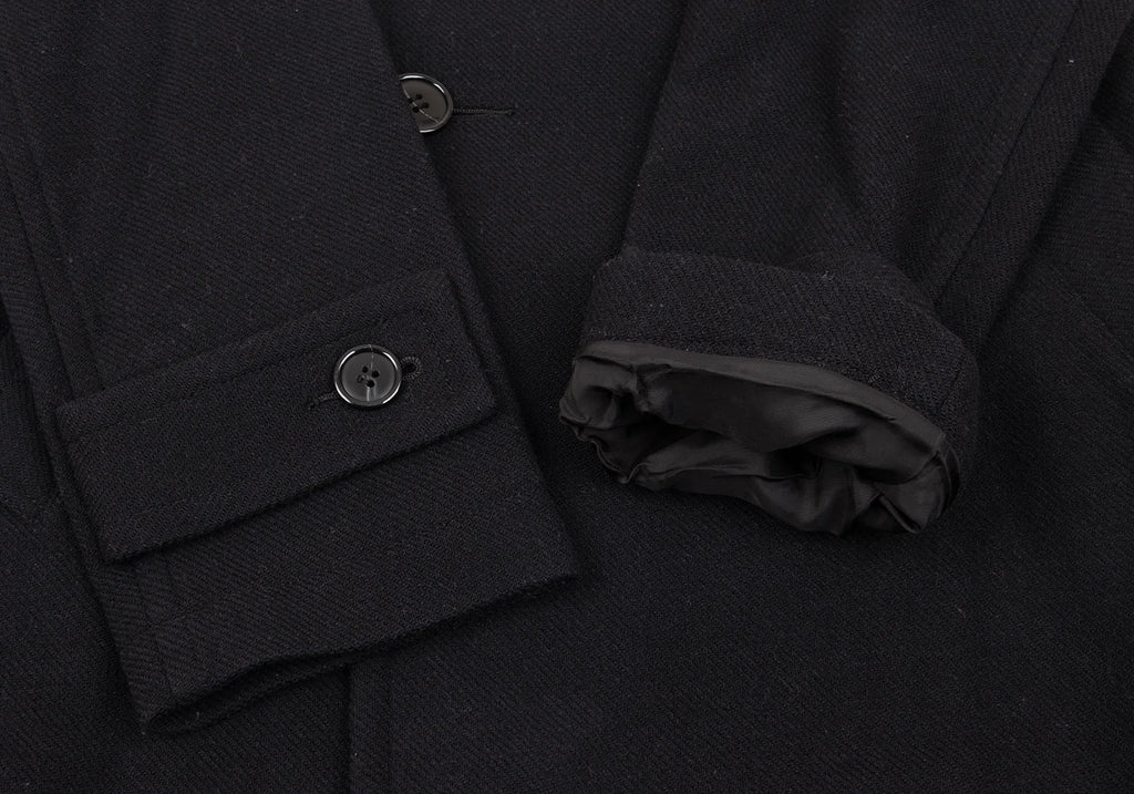 ISSEY MIYAKE JAPAN. zucca Navy Wool Nylon Short Pea Coat