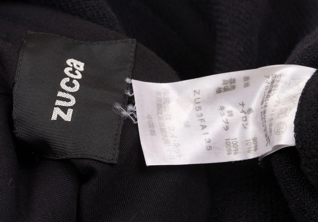 ISSEY MIYAKE JAPAN. zucca Navy Wool Nylon Short Pea Coat