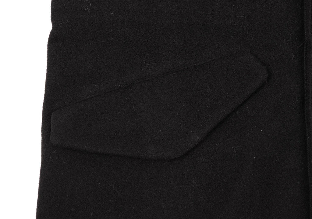 ISSEY MIYAKE JAPAN. zucca Black Wool Melton Hooded Coat