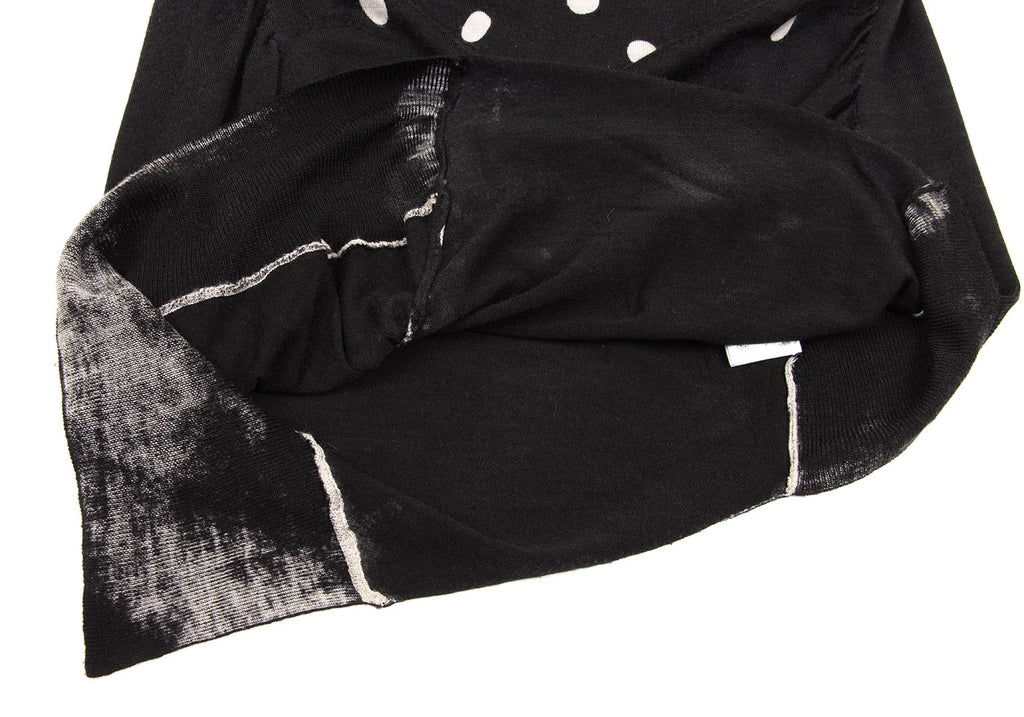 SENSOUNICO JNBY JAPAN. Dot Printed Black Gather Design Knit Dress