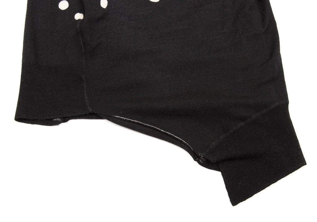 SENSOUNICO JNBY JAPAN. Dot Printed Black Gather Design Knit Dress