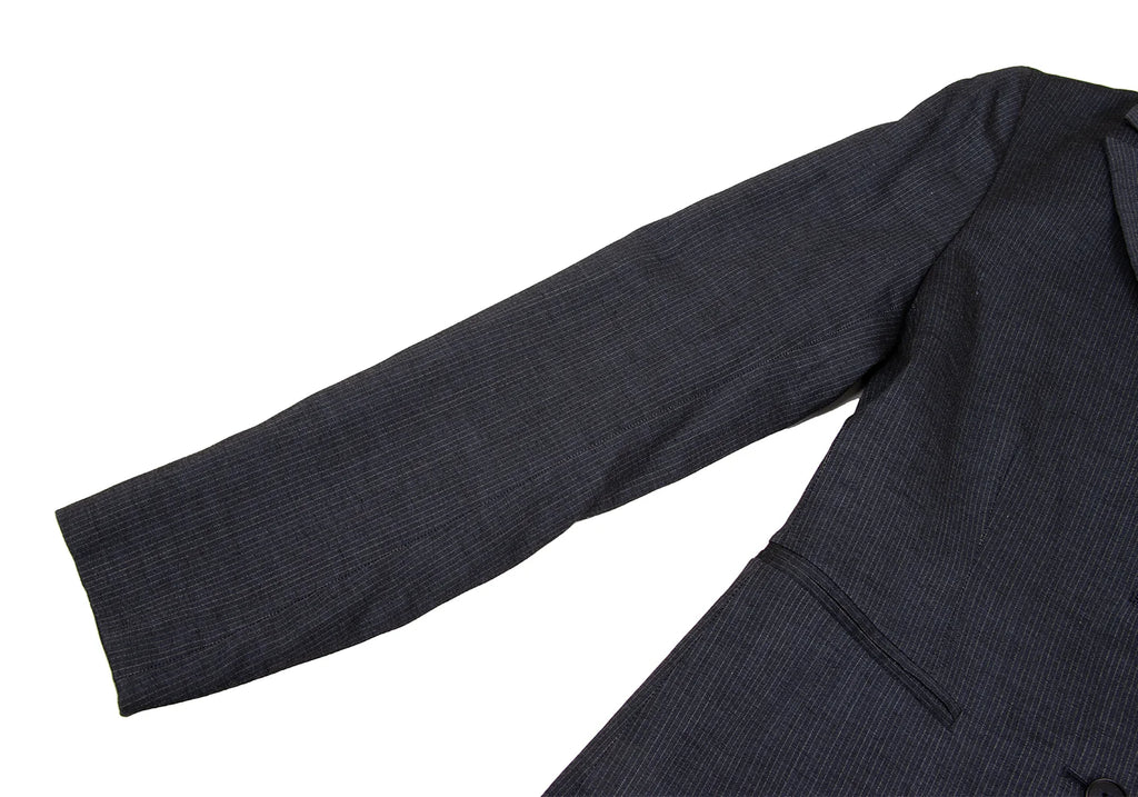 ROMEO GIGLI ITALY. Navy Rayon Wool Pinstripe Jacket