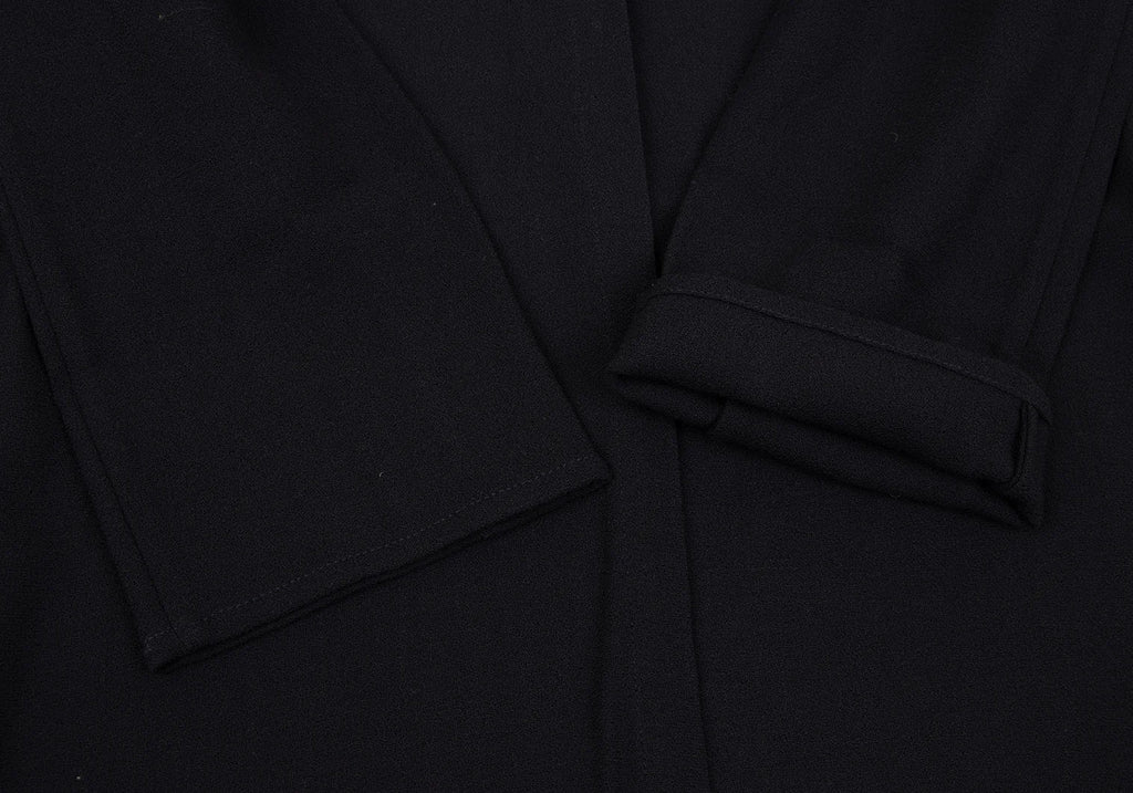 KRIZIA PARIS. Navy Wool No Collar 1B Long Jacket