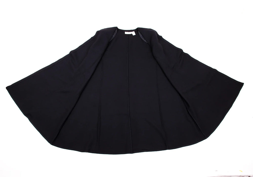 KRIZIA PARIS. Navy Wool No Collar 1B Long Jacket