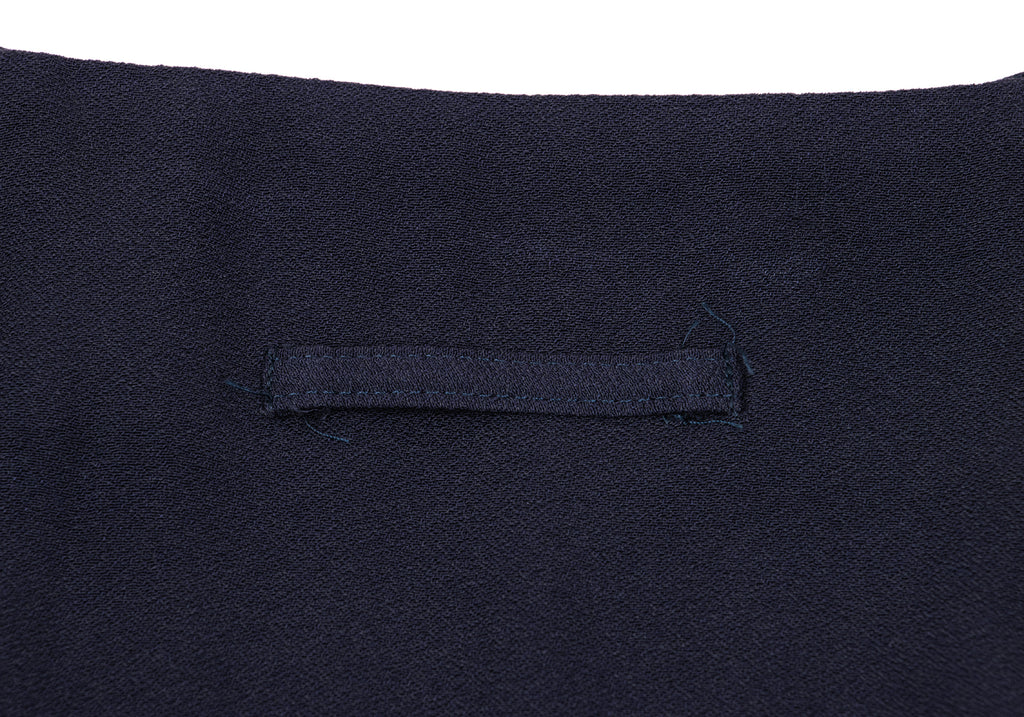 Jean Paul GAULTIER CLASSIQUE PARIS. Navy Rayon/Triacetate Blend Front Pleated Skirt