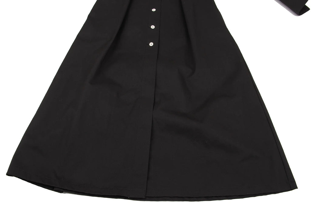 fou fou JAPAN. NEW W/TAG. Black Cotton Gun Flap Design Dress