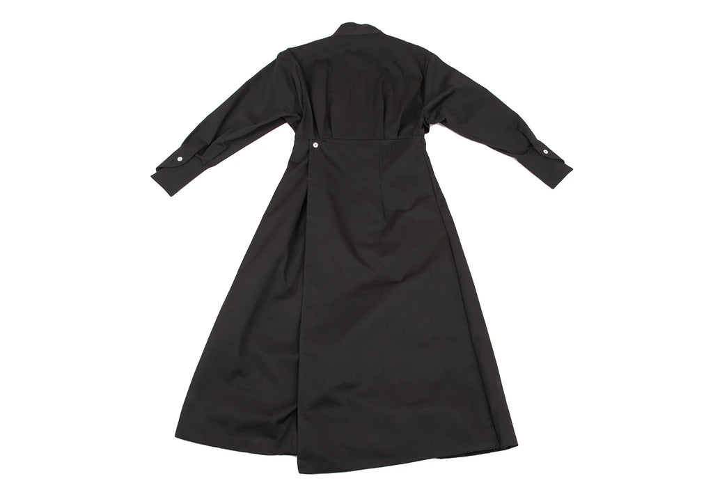 fou fou JAPAN. NEW W/TAG. Black Cotton Gun Flap Design Dress