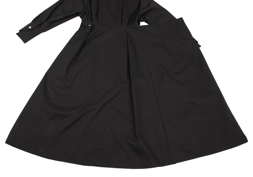 fou fou JAPAN. NEW W/TAG. Black Cotton Gun Flap Design Dress