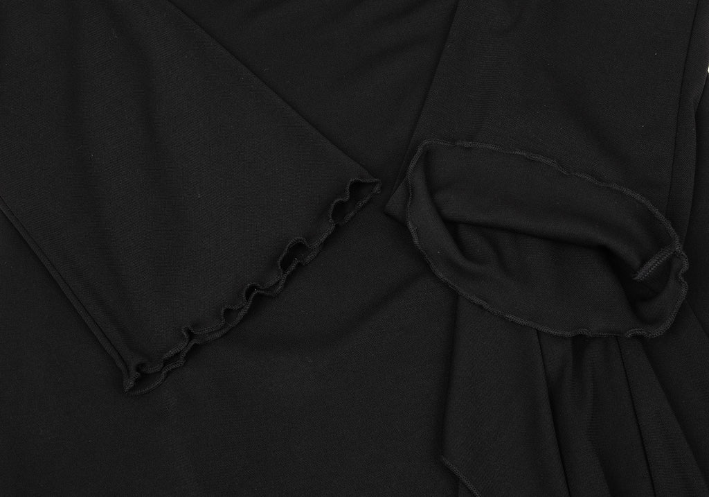 YOSHIE INABA L'EQUIPE JAPAN. Black Acetate Poly Gather Dress