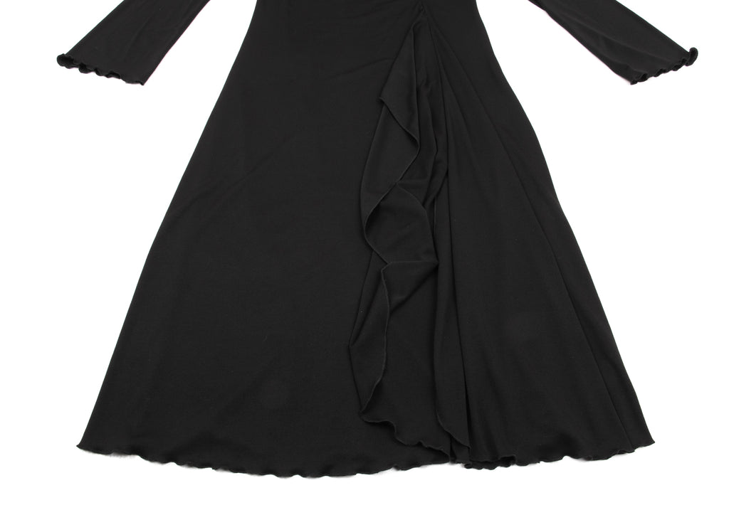 YOSHIE INABA L'EQUIPE JAPAN. Black Acetate Poly Gather Dress