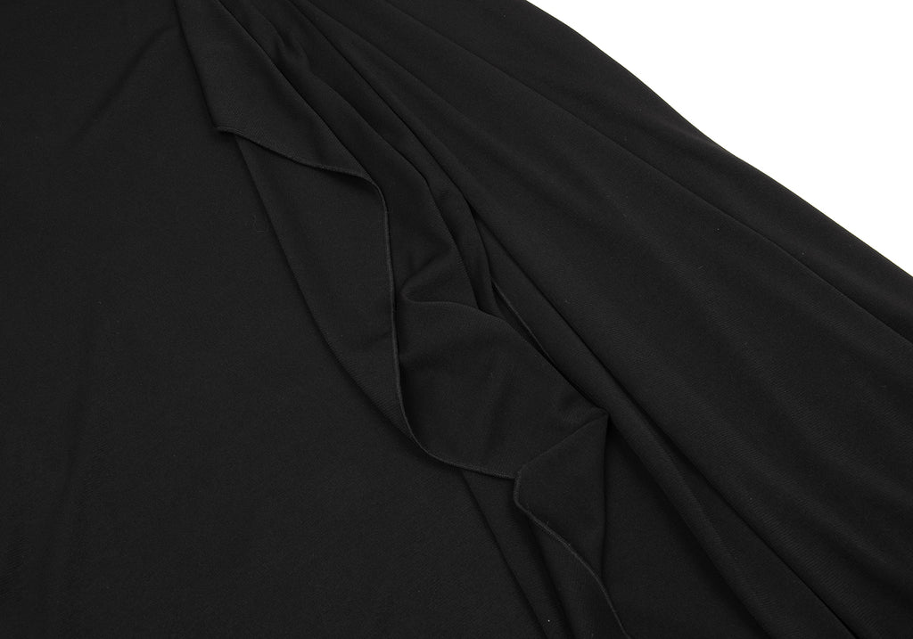 YOSHIE INABA L'EQUIPE JAPAN. Black Acetate Poly Gather Dress