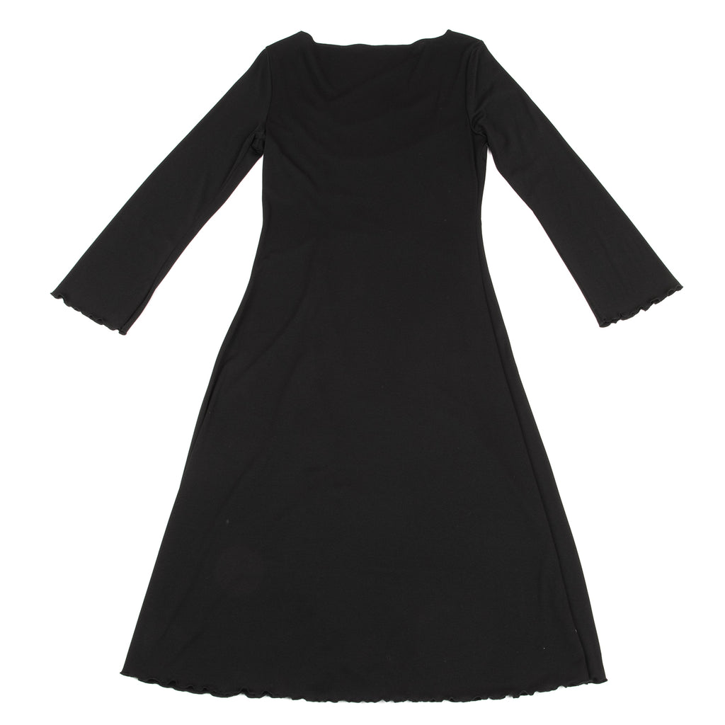 YOSHIE INABA L'EQUIPE JAPAN. Black Acetate Poly Gather Dress