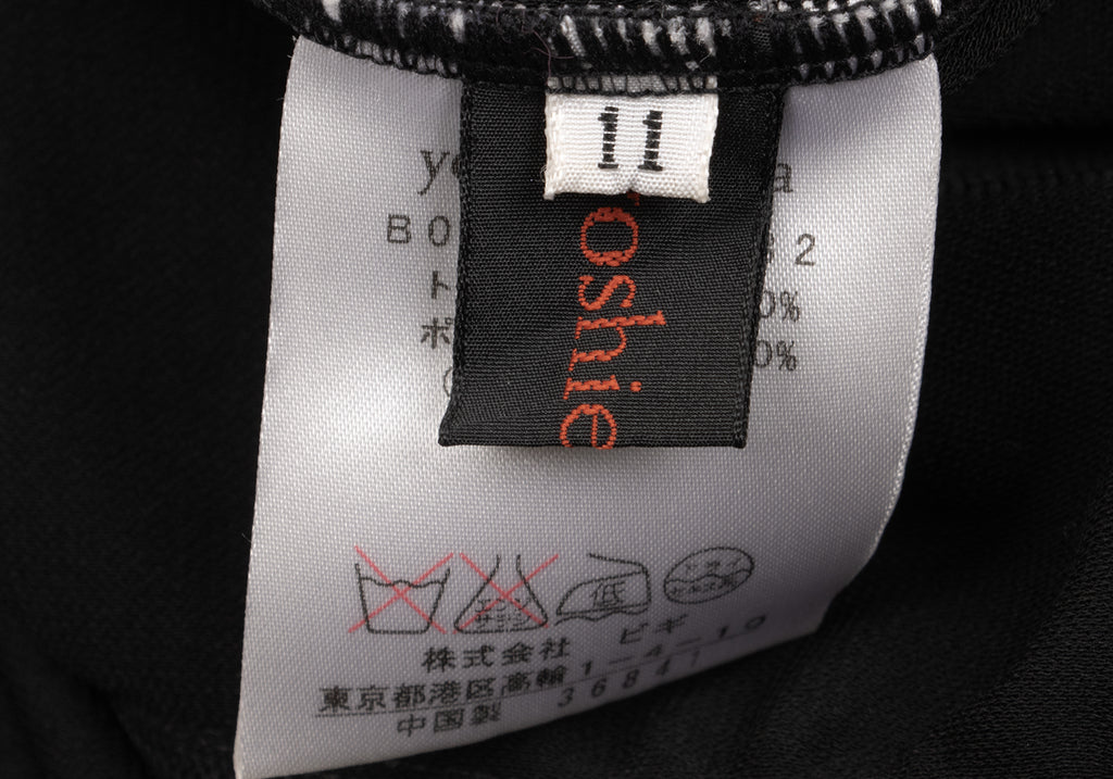 YOSHIE INABA L'EQUIPE JAPAN. Black Acetate Poly Gather Dress