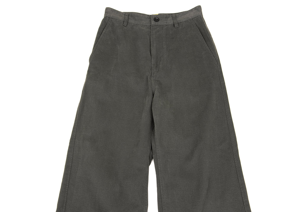 MARGARET HOWELL  MHL. Tokyo/London. Charcoal Cotton Moleskin Wide Pants