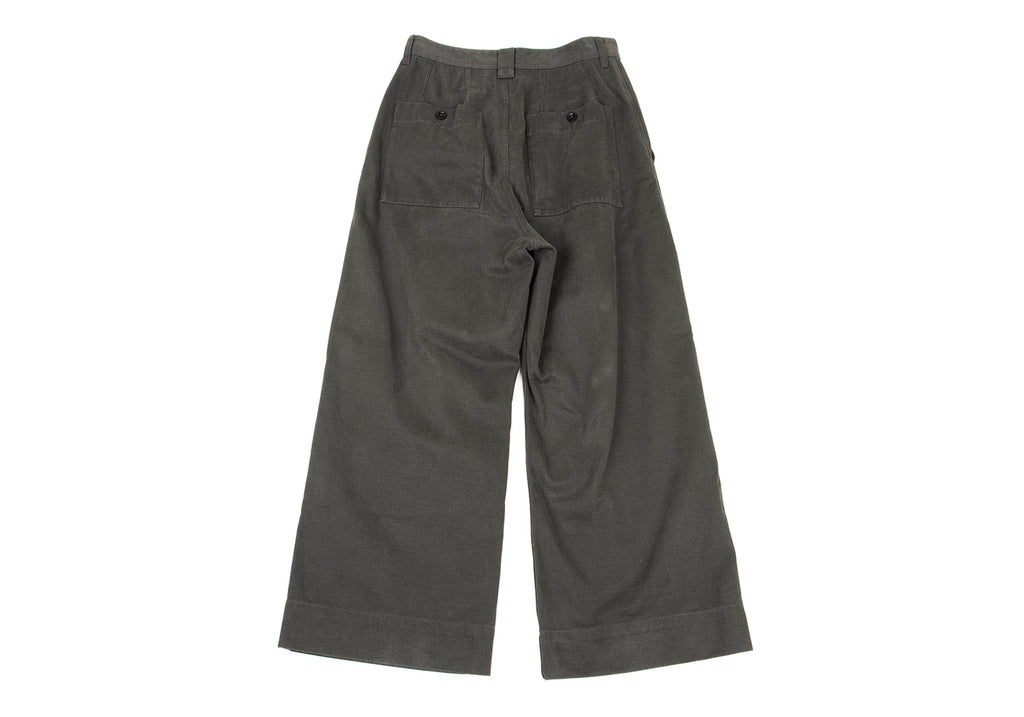MARGARET HOWELL  MHL. Tokyo/London. Charcoal Cotton Moleskin Wide Pants