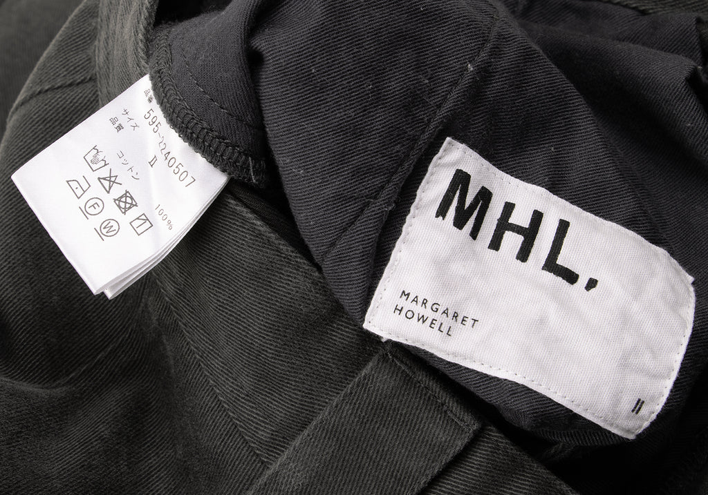 MARGARET HOWELL  MHL. Tokyo/London. Charcoal Cotton Moleskin Wide Pants