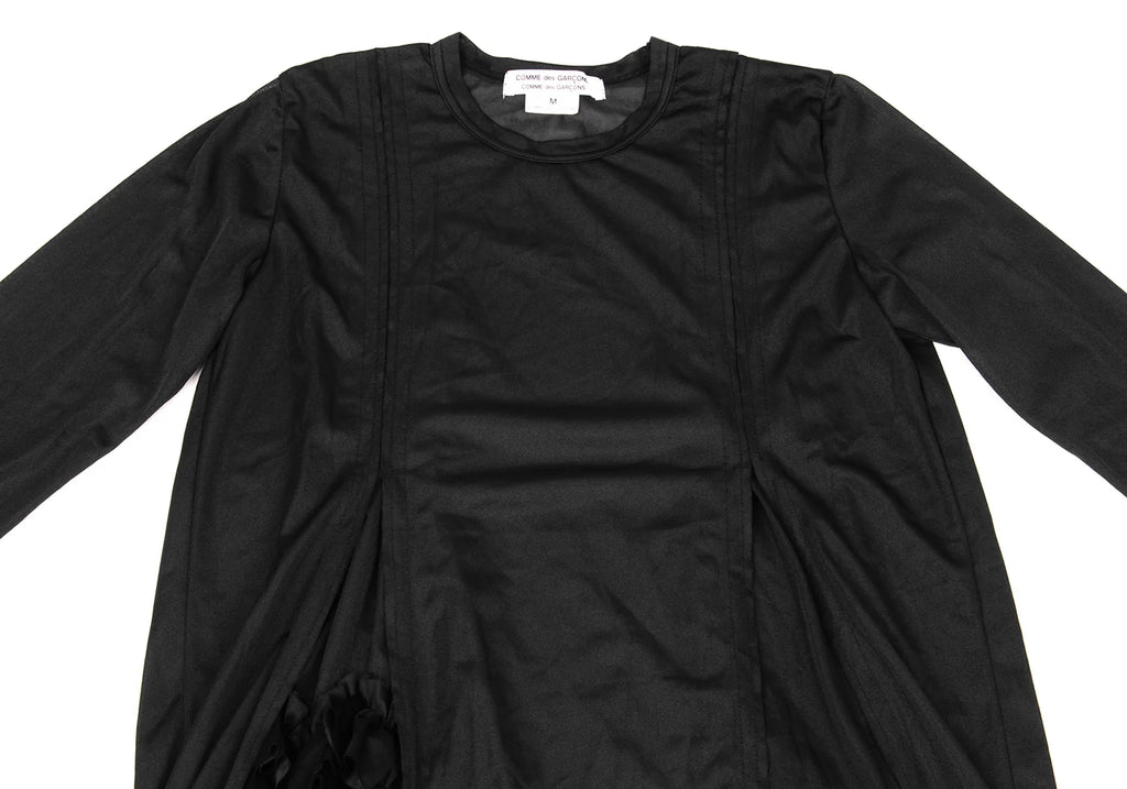 COMME des GARCONS JAPAN. Black Frill Design Semi-Sheer Dress
