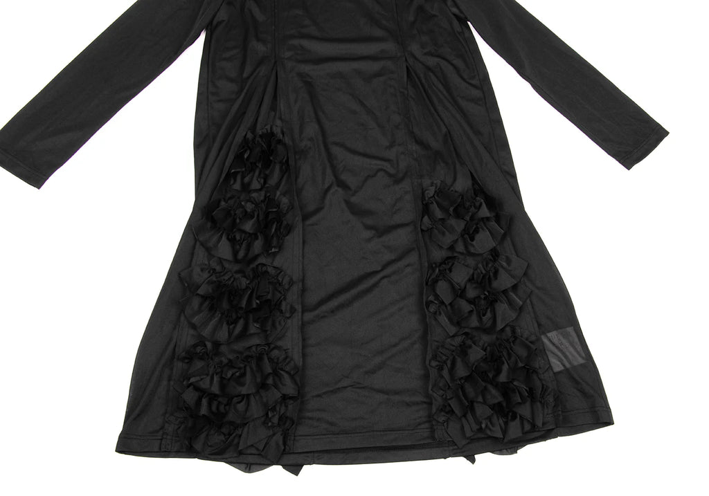 COMME des GARCONS JAPAN. Black Frill Design Semi-Sheer Dress