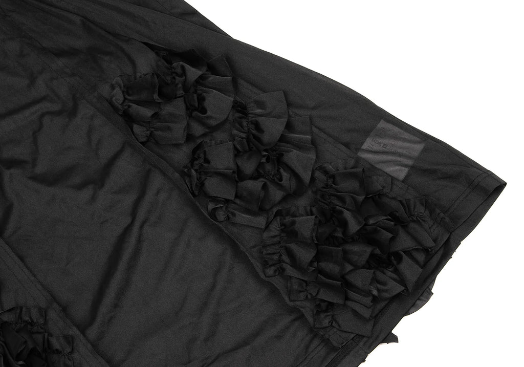 COMME des GARCONS JAPAN. Black Frill Design Semi-Sheer Dress