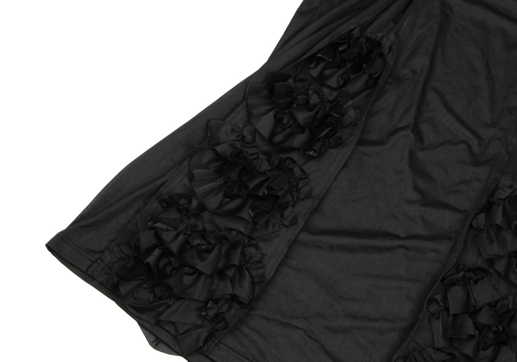 COMME des GARCONS JAPAN. Black Frill Design Semi-Sheer Dress