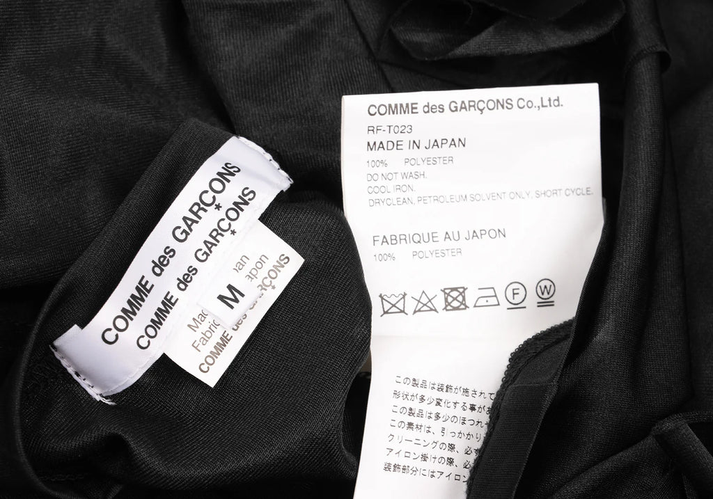 COMME des GARCONS JAPAN. Black Frill Design Semi-Sheer Dress