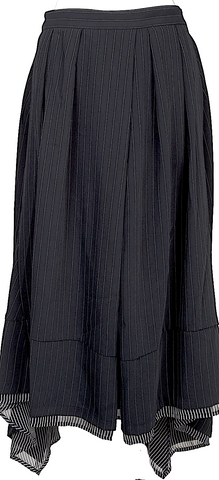 Miu Miu Italy. Black Polyester, Acetate, Nylon Front Zip Skirt