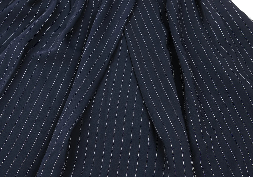 A/T (ATSURO TAYAMA) JAPAN. Navy, White Intuck Stripe Skirt