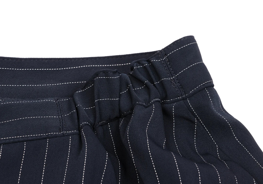 A/T (ATSURO TAYAMA) JAPAN. Navy, White Intuck Stripe Skirt