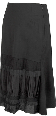 Miu Miu Italy. Black Polyester, Acetate, Nylon Front Zip Skirt