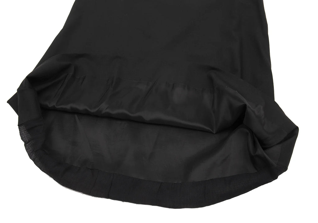 ANTEPRIMA ITALY. Black Rayon/Wool Back Pleats Switching A-line Skirt