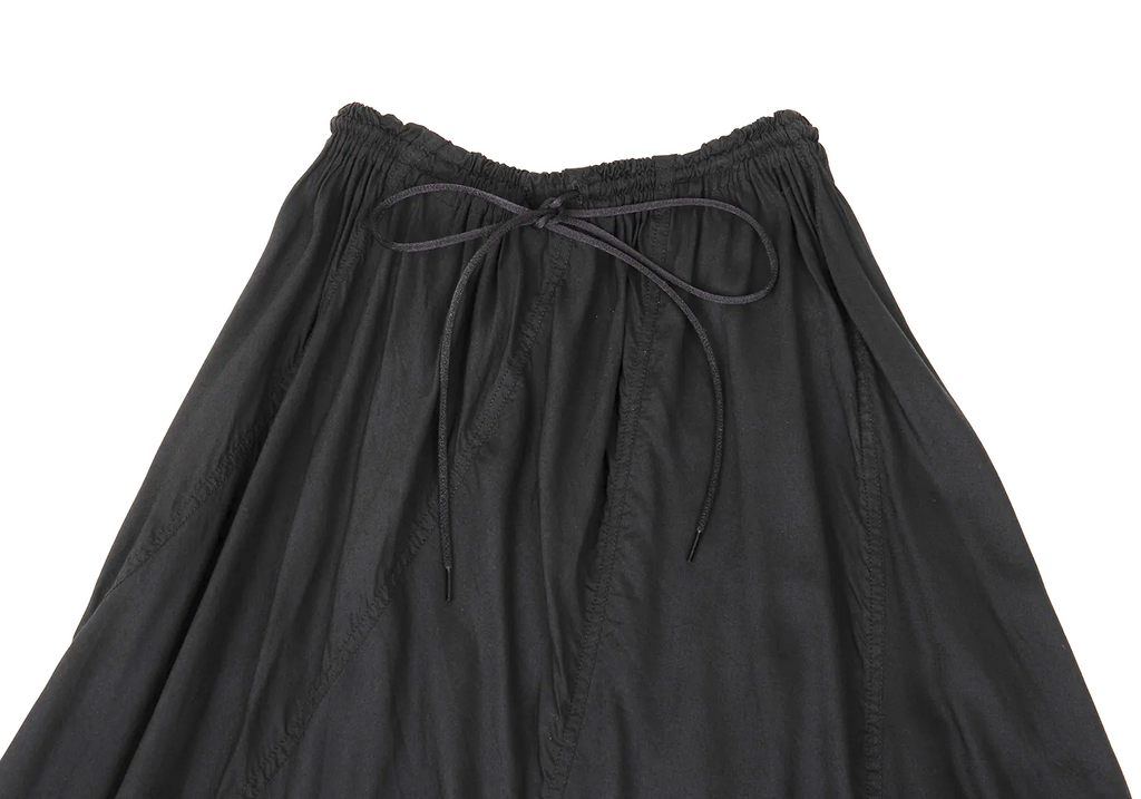 GOMME JAPAN. Black Curve Switching Rayon Flared Skirt