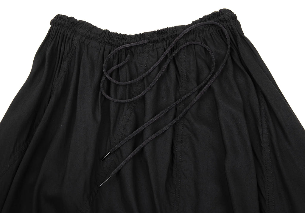 GOMME JAPAN. Black Curve Switching Rayon Flared Skirt
