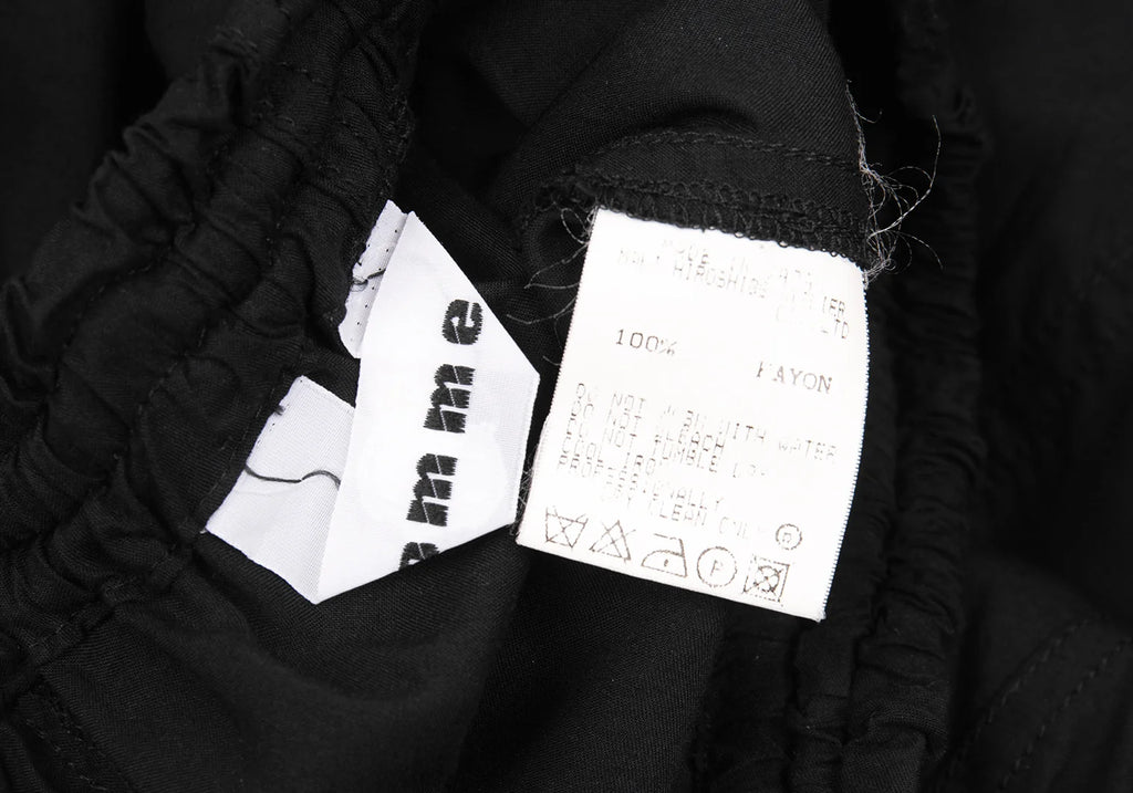 GOMME JAPAN. Black Curve Switching Rayon Flared Skirt