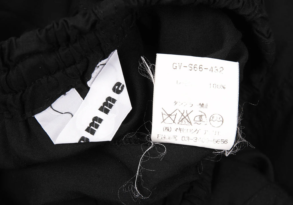 GOMME JAPAN. Black Curve Switching Rayon Flared Skirt