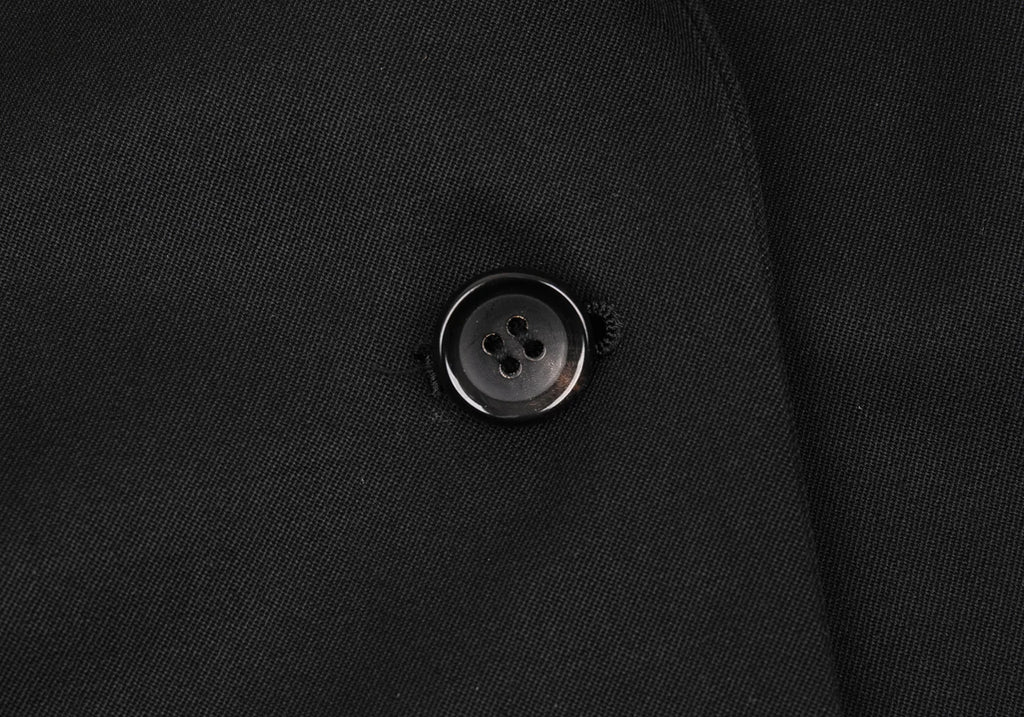 HOMMA JAPAN. Black Gather Hem Design Wool Gaba Jacket