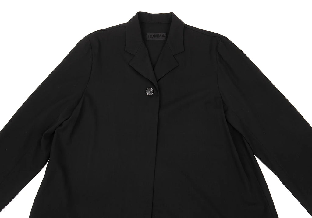HOMMA JAPAN. Black Wool Toro 1B Long Jacket