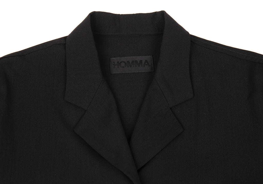 HOMMA JAPAN. Black Wool Toro 1B Long Jacket
