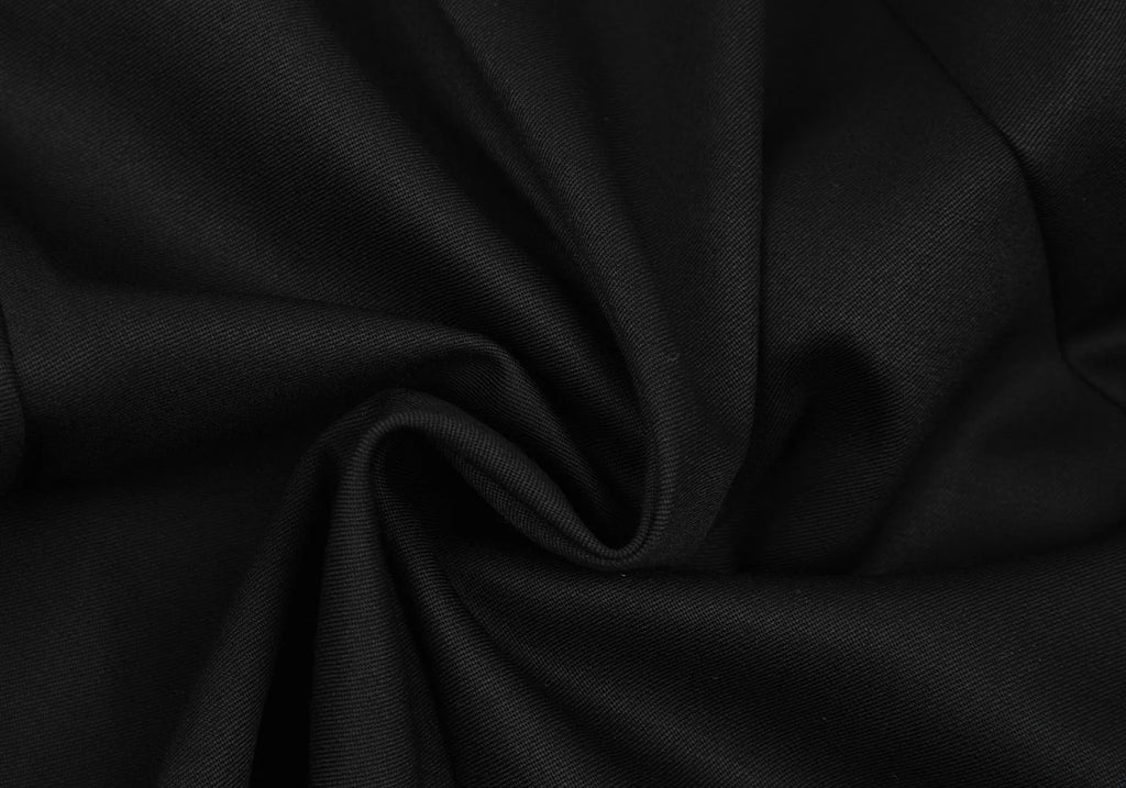 HOMMA JAPAN. Black Side Gather Wool Flare Skirt